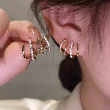 Fashion Exquisite Rhinestone Decor Ear Cuff earring for Woman 2023 New Arrival Christmas Gift stud earrings - Charlie Dolly