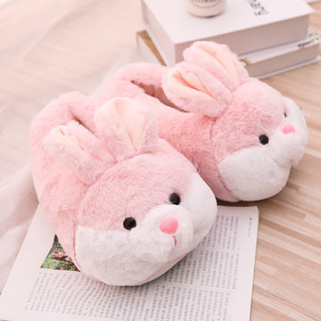 House Fluffy Women Slippers Cute Cartoon Pink Bunny Girls Fur Slides Bedroom Indoor Rabbits Warm Plush Ladies Casual Shoes - Charlie Dolly