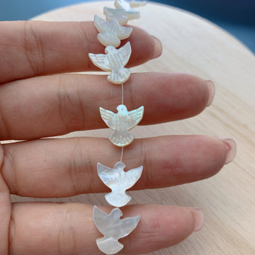 Natural Mother of Pearl Shell Peace Dove Beads Loose Gemstone For Jewelry Making DIY Necklace Bracelet Accessories Wholesale - Charlie Dolly