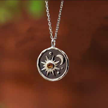 Summer Boho Vintage Pendant Earrings Necklace Set Women Sun Moon Necklace Jewelry Engagement, Commemorative Gifts 2022 Trends - Charlie Dolly