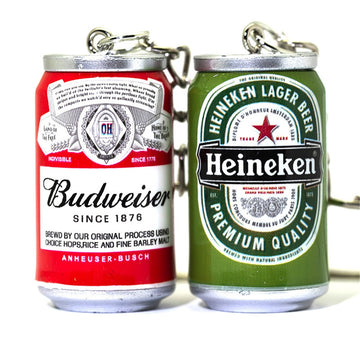 Simulation Canned Beer Keychain Mini Drink Bottle Key Ring Bag Pendant Jewelry Car Key Trinket Accessories Couples - Charlie Dolly