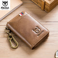 Genuine Leather Men's Waist Hanging Anti-theft Brush Cowhide Wallet Holder Keychain Zipper Coin Purse Pocket Cash Slim Vallet - Charlie Dolly
