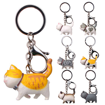 Cute Cartoon Kittens Keychain Cure Animal Key Chain Creative Cat Pendant for Women Car Keyring Purse Bag Accessories DIY Gifts - Charlie Dolly