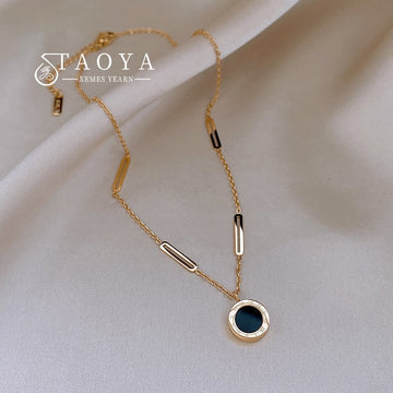 Classic Fashion Stainless Steel Roman Digital Wafer Pendant Necklace 2022 Fashion Jewelry Christmas Party Women's Sexy Necklace - Charlie Dolly