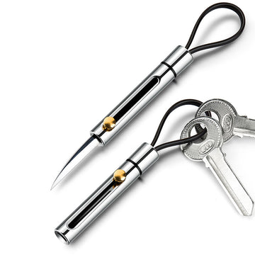 Outdoor Portable Stainless Steel Knife Keychain Hanging Mini Telescopic Car Self-Defense Knife Multifunctional Cutting Tool Gift - Charlie Dolly