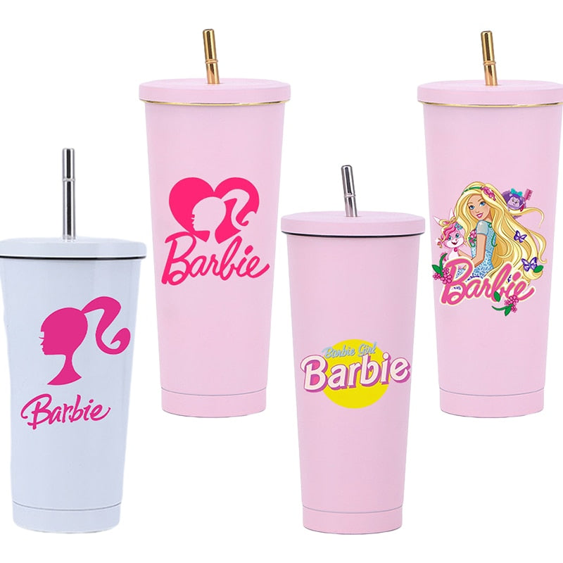 Anime 500Ml Barbie Stainless Steel Insulation Cup Kawaii Cold Insulated  Sport Water Bottle High Capacity Thermos Drinking Kettle