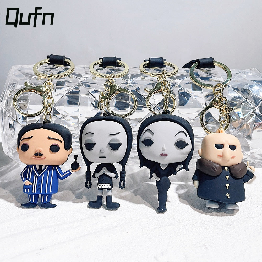 Trend Movie Addams 3D Keychain Mercredi Addams Pendante Couts dessin animé  Figure Keypolder Backpack Car Keychains Accessoires | Charlie Dolly