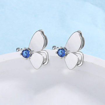 1 Pcs Double Butterfly Zircon Ear Cuffs Clip For Women Girl Cute Vintage Fake Piercing Earrings Silver Color Jewelry Gifts - Charlie Dolly