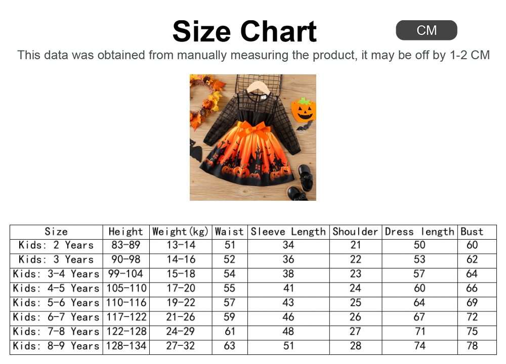 Halloween Toddler/Kid Girl Dress PatPat Pumpkin Print Mesh - Charlie Dolly