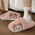 Comwarm Cute Animal Fur Slipper For Women Men Fashion Kawaii Fluffy Winter Warm Slippers Lovers Cartoon Teddy Bear House Shoes - Charlie Dolly