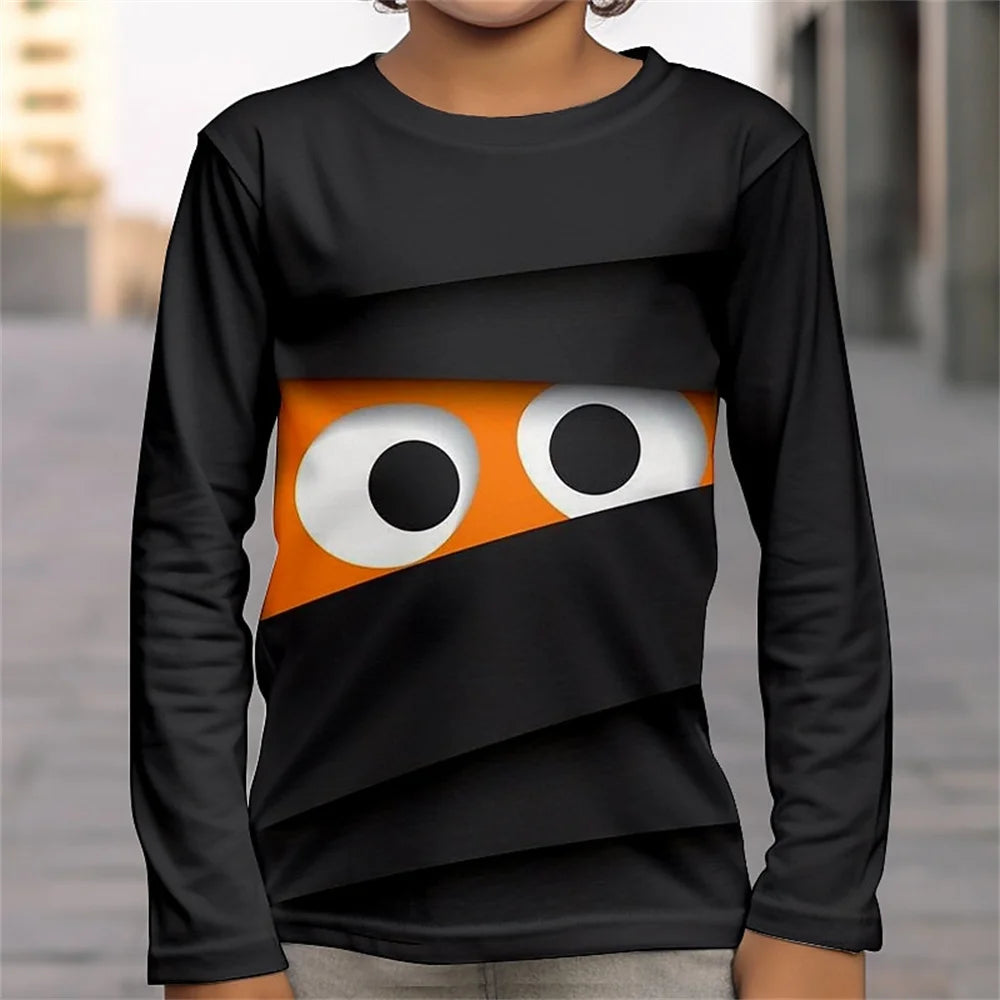 Halloween Tees 3d Skull Optical Illusion T Shirts For Children Clothes Fteenagers Boys Wear Large Eyeball T-Shirt For A Boy 2023 - Charlie Dolly