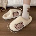 Comwarm Cute Animal Fur Slipper For Women Men Fashion Kawaii Fluffy Winter Warm Slippers Lovers Cartoon Teddy Bear House Shoes - Charlie Dolly