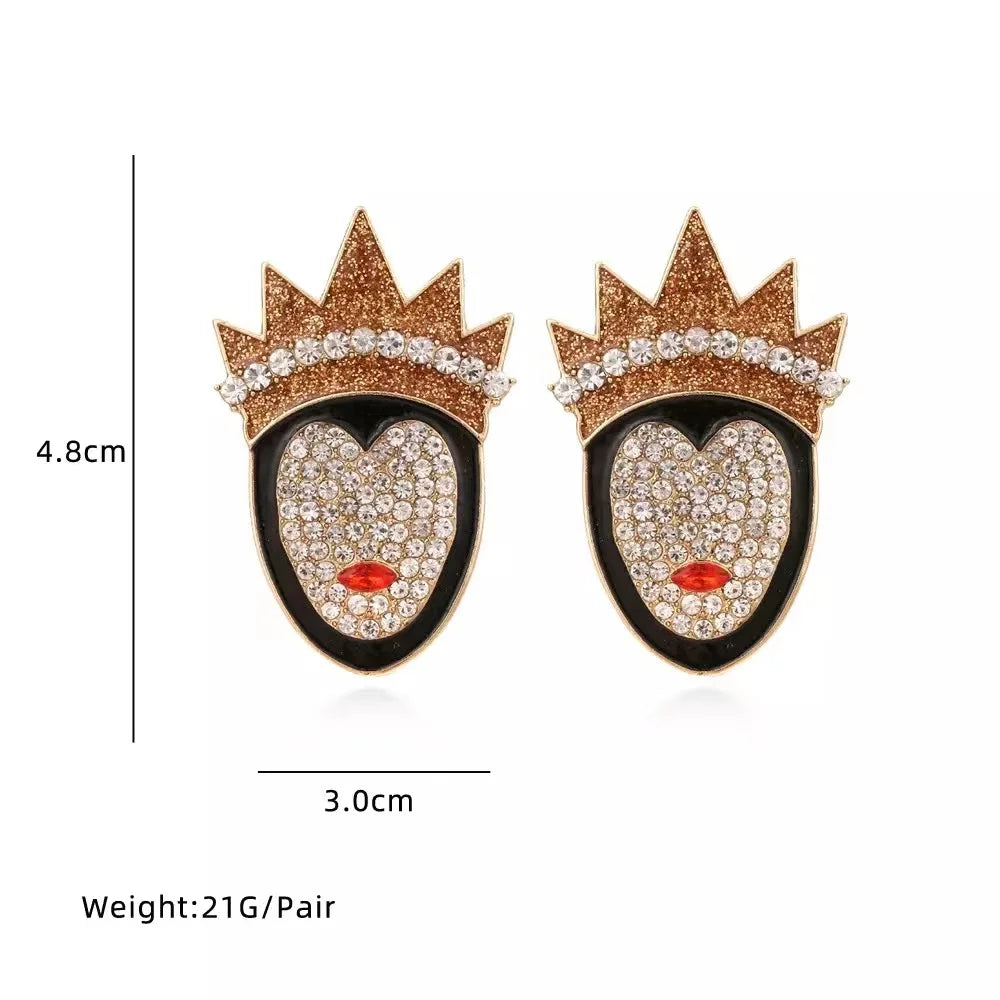 Exaggerated Rhinestone Characters Earrings for Woman 2023 Halloween Earrings Jewelry Party Casual - Charlie Dolly