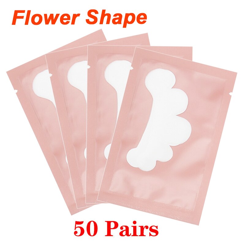 25/50/100Pairs Eye Patches Under Eyelash Pads for Building Hydrogel Paper Patches Pink Lint Free Stickers for False Eyelashes - Charlie Dolly