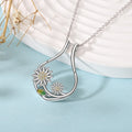 Moonmory 925 Sterling Silver Cz Ring Holder Necklace Adjustable Length Rotatable Sunflower Women's Ring Holder Necklace - Charlie Dolly