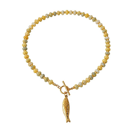Fish, Starfish and Shell Colorful Handmade Boho Necklace