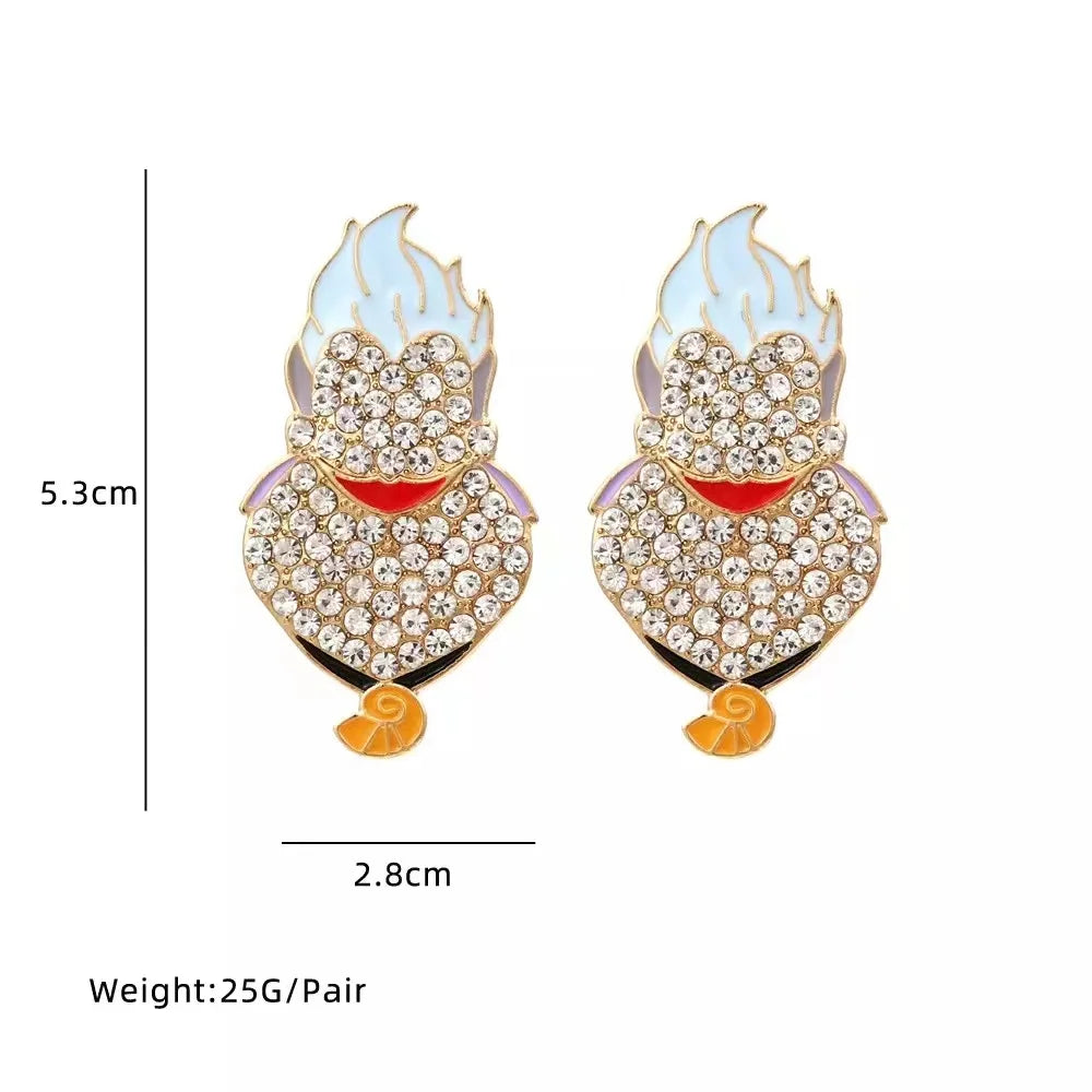 Exaggerated Rhinestone Characters Earrings for Woman 2023 Halloween Earrings Jewelry Party Casual - Charlie Dolly