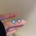 Angel and Devil Stud Earrings Asymmetric Opal Planet Astronaut Cute Animal Cat Earrings For Women Party Jewelry - Charlie Dolly