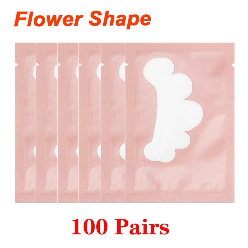 25/50/100Pairs Eye Patches Under Eyelash Pads for Building Hydrogel Paper Patches Pink Lint Free Stickers for False Eyelashes - Charlie Dolly