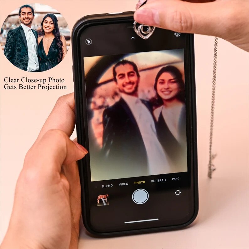 Custom Projection Necklace Photo Pendant Necklace-Dog/Cat Paw Charm Necklace with Picture Inside-Projection Pet Photo Necklace - Charlie Dolly