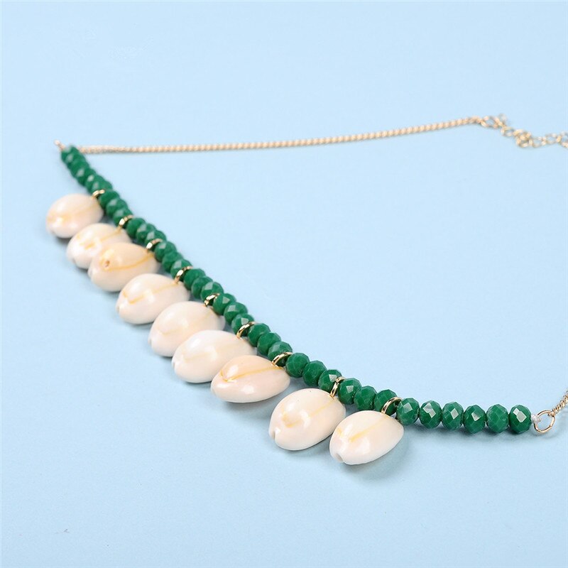 Boho Puka Sea Shell Necklace for Women Red Beads Choker Cowrie Pendants Necklaces Conchas Seashell Jewelry collier femme - Charlie Dolly