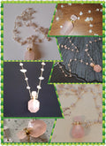 Natural Stone Perfume Bottle Necklace Pink Quartz Pendant Charms For Elegant Women Love Romantic Gift 60 CM - Charlie Dolly