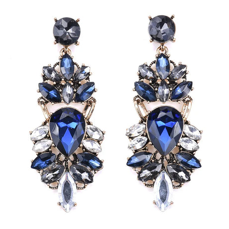 Crystal Water Drop Long Statement Earrings Jewelry