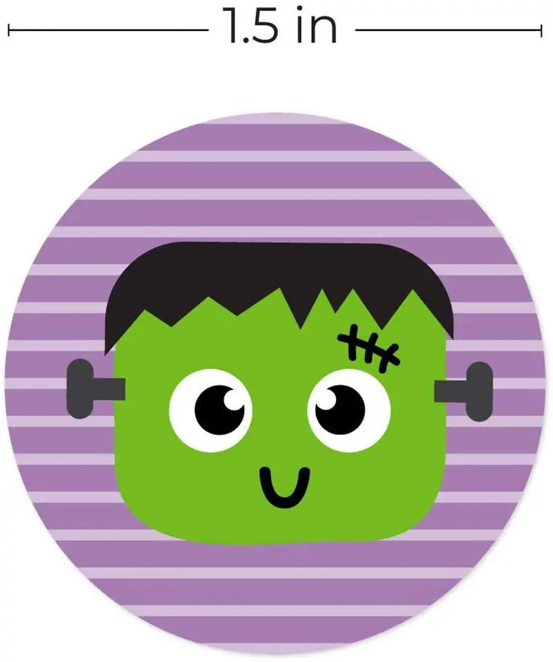 100-500pcs Halloween Black Bat DIY Round Stickers Sealing Packaging Stickers Halloween Gift Decoration 8 Spooky designs - Charlie Dolly