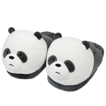 house slippers Plush Animal Warm Shoes Cotton Slippers Anime Panda Polar Bear Cosplay Shoes Female Couple Slippers Adult Style