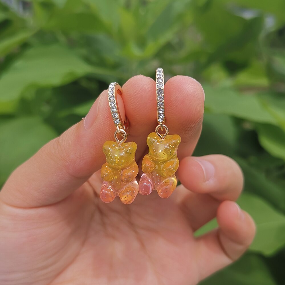 Lost Lady Cute Candy Color Animal Bear Dangle Earrings Lovely Cartoon Earrings for Girls Women Children Birthday Gift Jewelry - Charlie Dolly