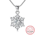 Snowflake Lab Moissanite Diamond Pendant Real 925 Sterling Silver Charm Party Wedding Pendants Necklace For Women Bridal Jewelry - Charlie Dolly