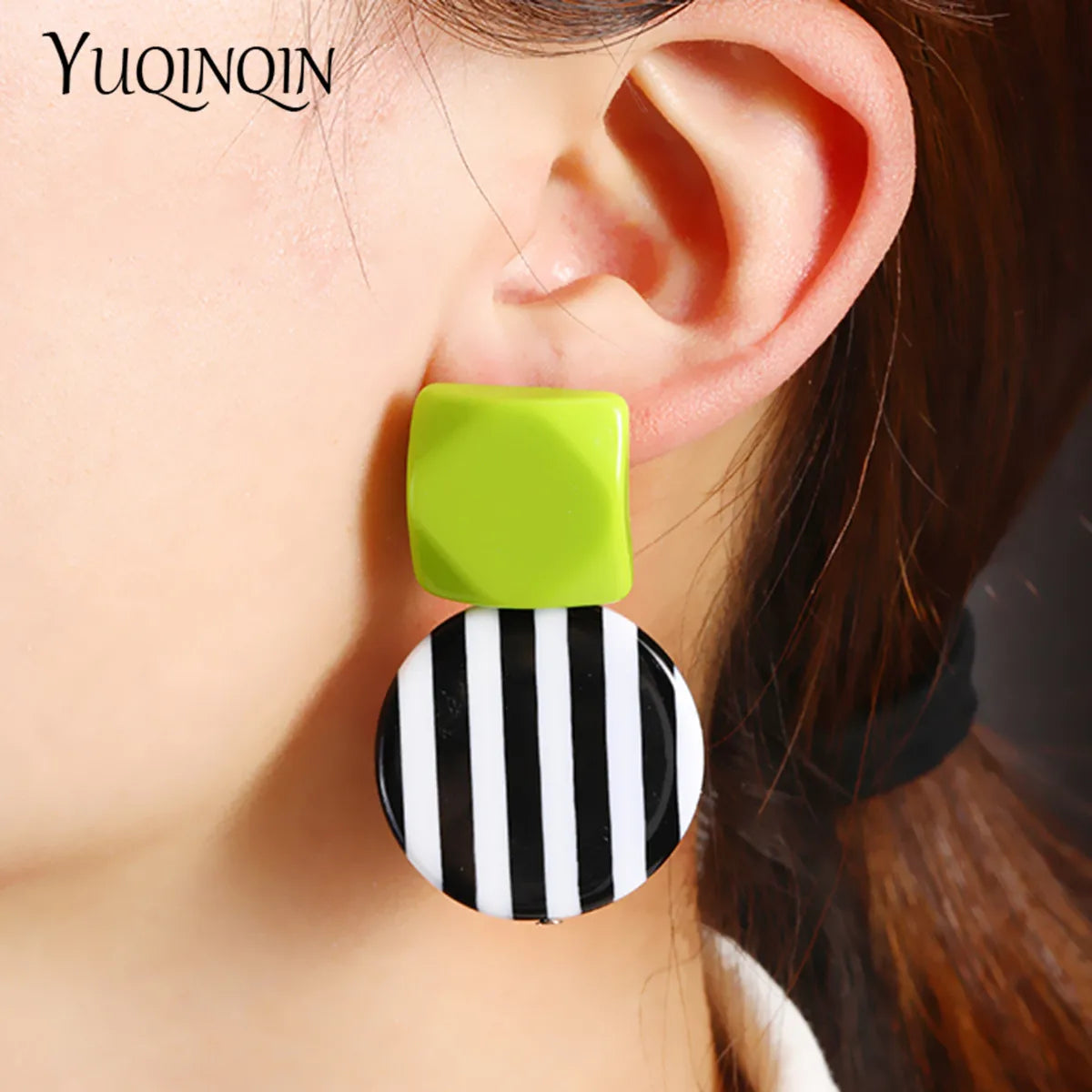 Fashion Big Korean Acrylic Drop Earrings for Women Elegant Statement Simple Resin Large Dangle Boho Earring for Girls Jewelry