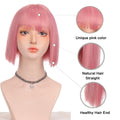 LANLAN synthetic black, pink Lolita wig short straight bob cosplay wig for white/black women heat-resistant hair wig - Charlie Dolly