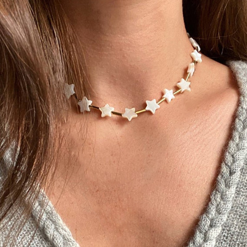 Women Fashion Exquisite Natural Shell Beaded Necklace Handmade Classic Stars Choker 2022 Christmas Gift For Friend Colliers - Charlie Dolly