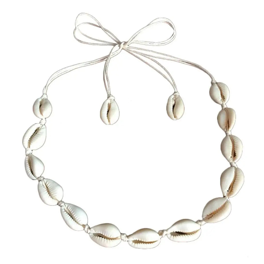 Boho Chained Shell Pendant Rope Choker Necklace