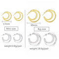 Slovecabin 925 Sterling Silver Luxury Hoop Piercing Boucle Doreille Femme Gold Round Circle Fashion Earrings for Women Jewerly - Charlie Dolly