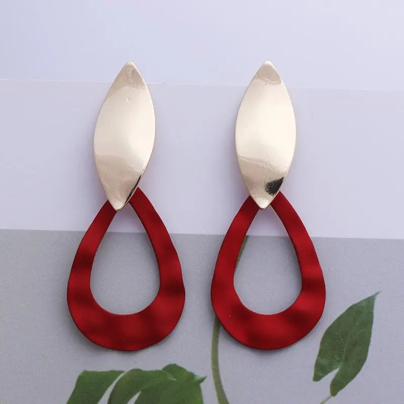 Red Earrings for Women Vintage Big Statement Long Dangle Earrings Wedding Bridal Boho Trendy Earrings Fashion Jewelry 2019