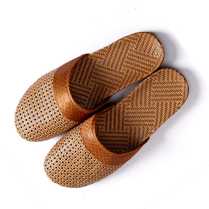Suihyung New Men Women Summer Shoes Slippers Flax Mesh Breathable Non-Slip Sandals Beach Flip Flops Male Indoor Slippers Slides - Charlie Dolly