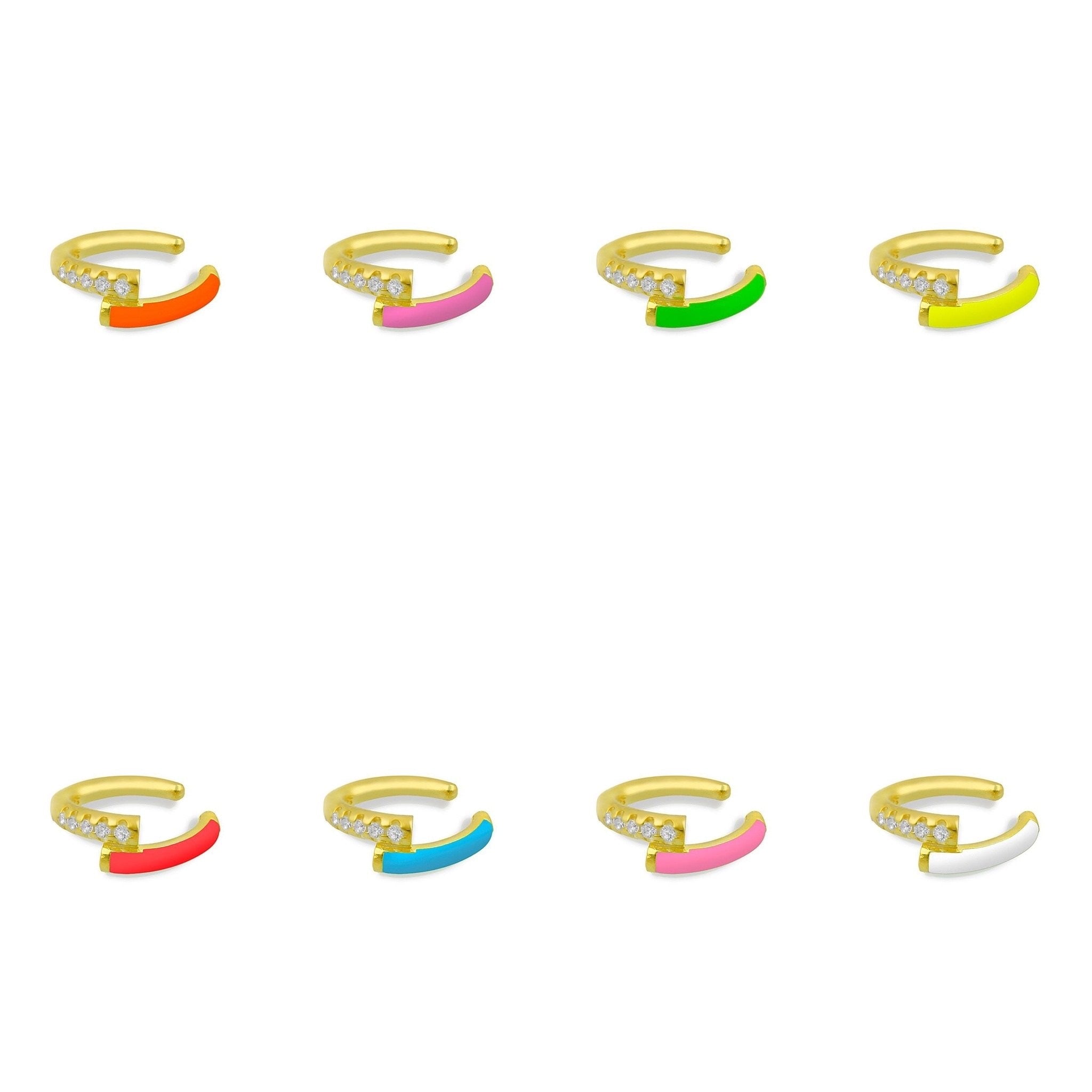 2020 summer hot selling no piercing Neon enamel ear cuff clip on earring Colorful fashion women jewelry - Charlie Dolly
