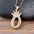 Nidin  Luxury Copper Zircon A-Z Crown Alphabet Pendant Chain Necklace Hip-Hop Style Fashion Woman Man Initial Name Jewelry - Charlie Dolly