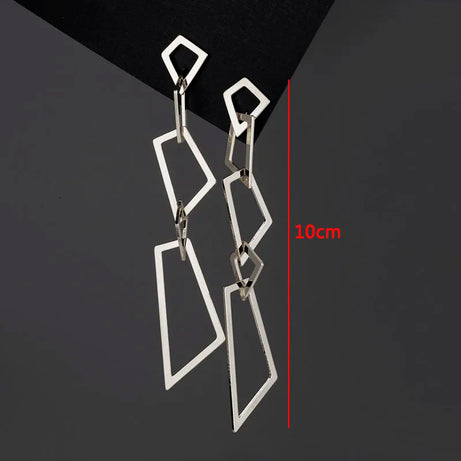 Twisted Gold Metal Geometric Dangle Earrings Jewelry