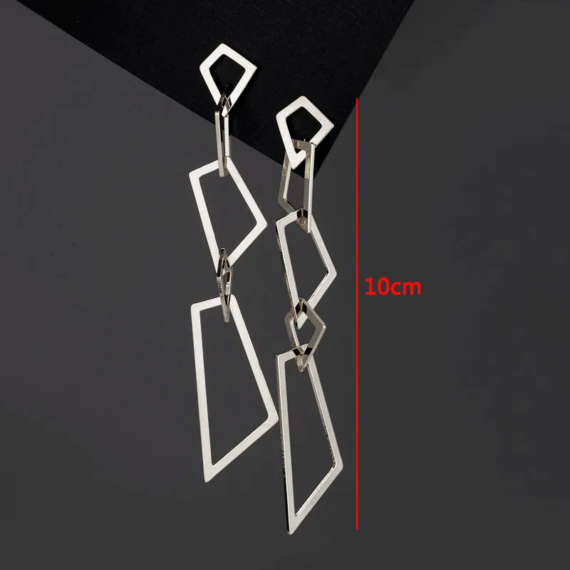 New Exaggerated Twist Metal Dangle Earrings for Women Gold Color Punk Fashion Female Hanging Earrings Boho Geometry Ear Jewelry