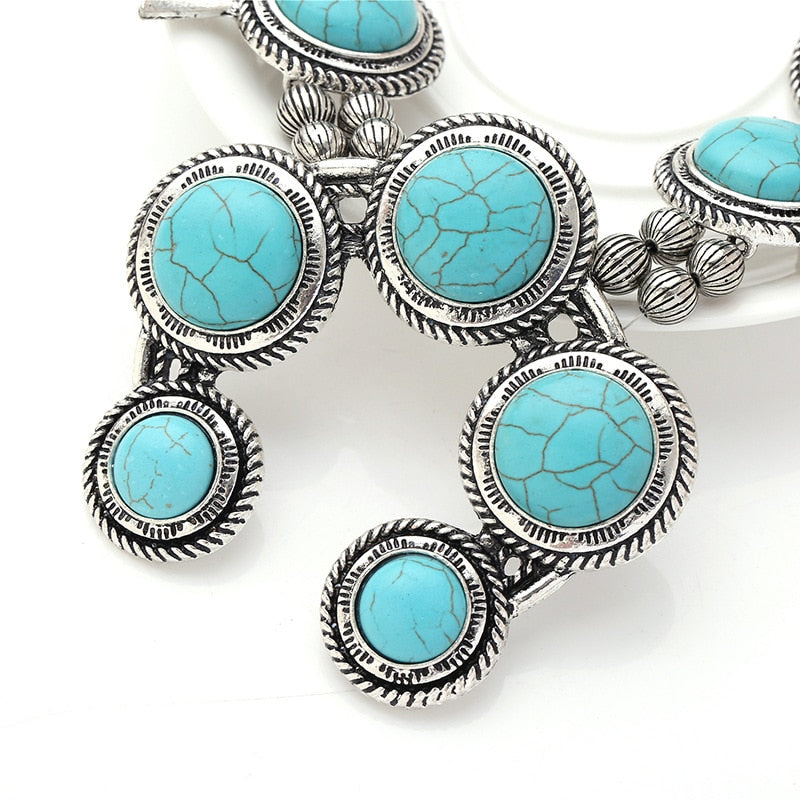 Bohemian Resin Stone Vintage Statement Choker Necklaces Women Fashion Indian Maxi Long Horn Pendants Necklace - Charlie Dolly