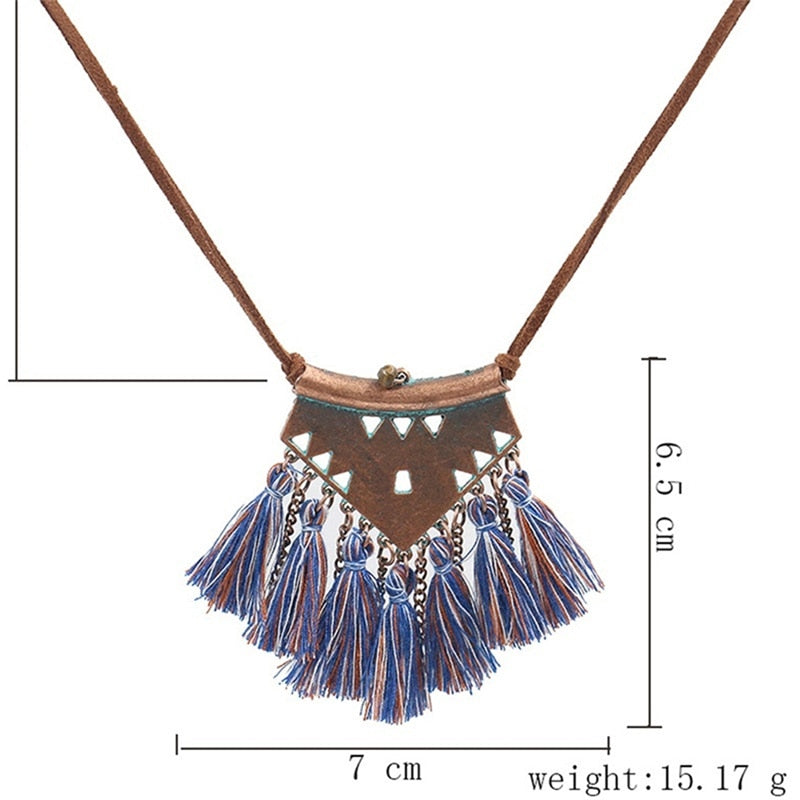 Boho Style 2022 Tassel Necklace Women Fashion Jewelry Rope Chain Boho Choker 2022 Fall And Winter Sweater Chain Women Jewelry - Charlie Dolly