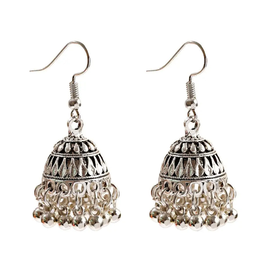 Pearl Bead Indian Jhumka Hanging Earrings Jewelry