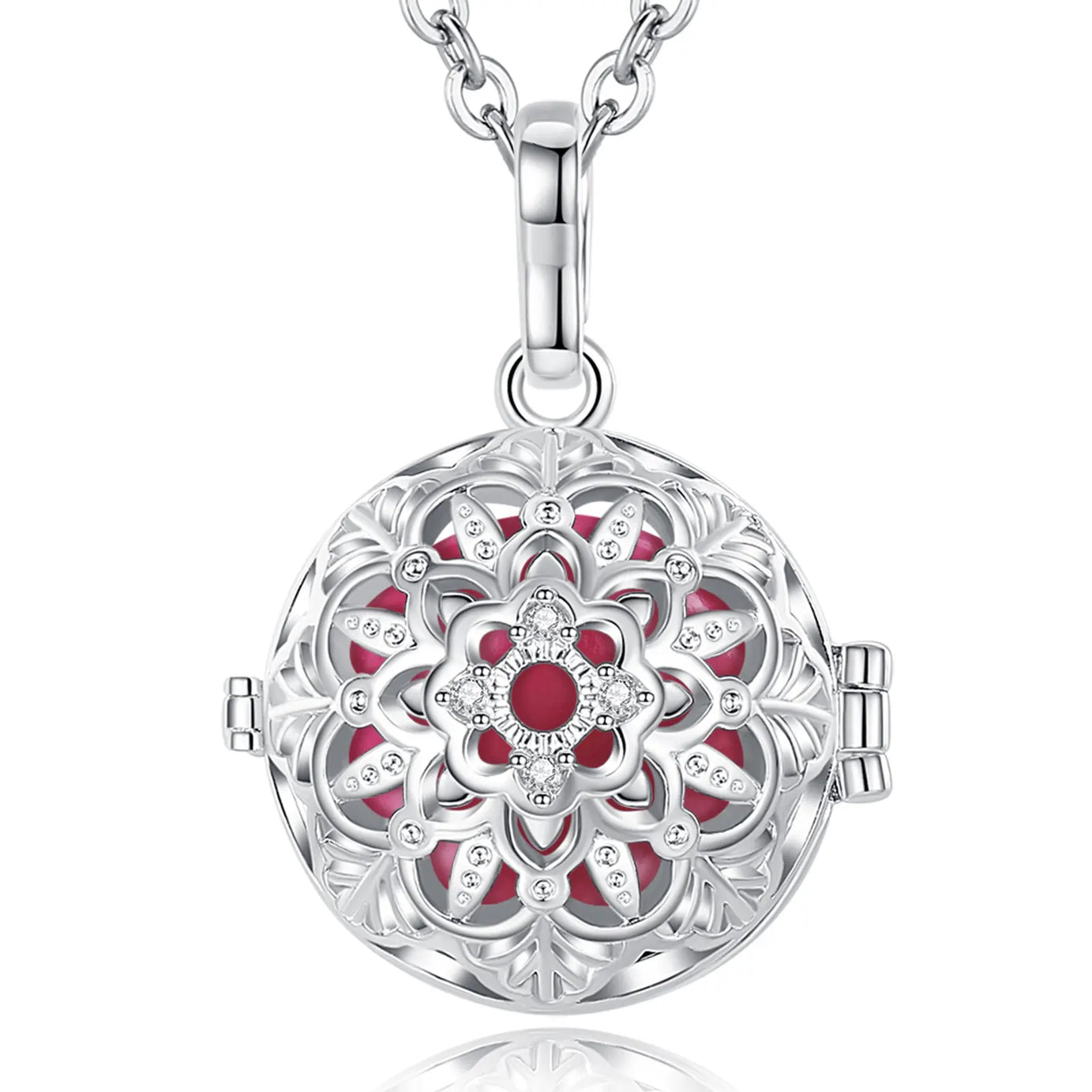 Eudora 18mm Harmony Ball Lotus Cage Pregnancy Bola Necklace, Angel Caller Amulet
