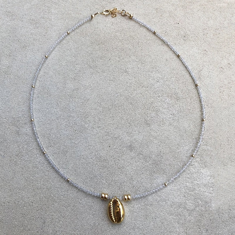 Exquisite Beaded Crystal Natural Shell Necklace Ohemia Style Handmade Women Statement Collares De Moda Beach Jewelry Friendship - Charlie Dolly