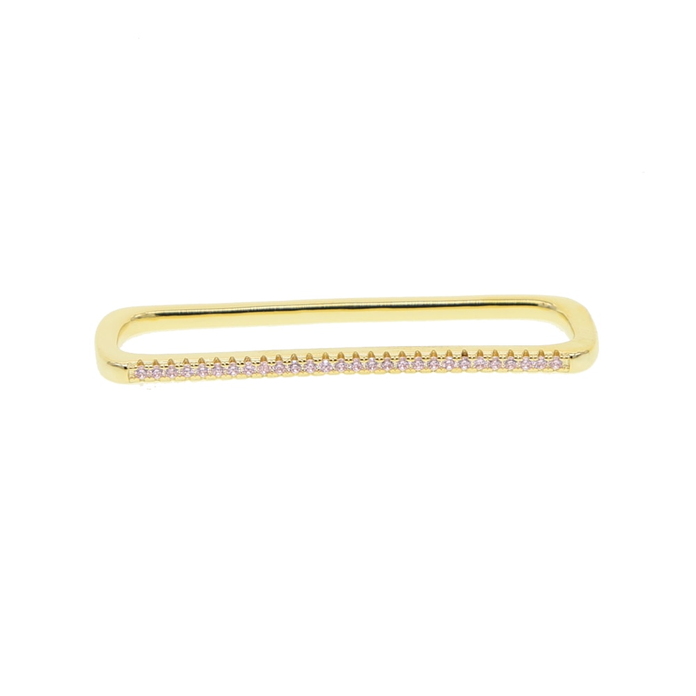 fashion women jewelry 1 piece ear cuff no piercing ear clip white rainbow cz rectangle cuff earring - Charlie Dolly