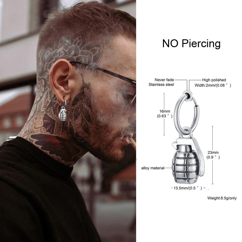 IRREGULAR TRIANGLE LONG CHAIN CUFF EARRING FOR MEN UNISEX JEWELRY ROCK THE COOLEST CONCH HOOP CLIP PIERCING WITHOUT PIERCING - Charlie Dolly