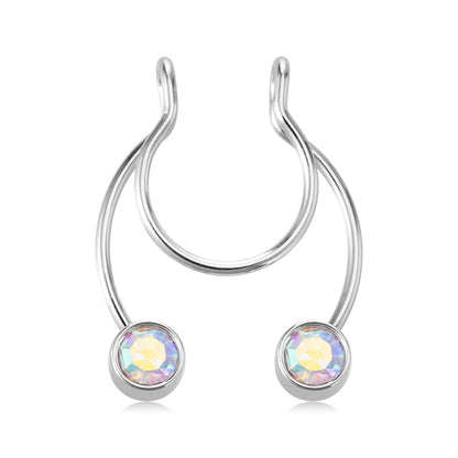 1-5pcs New Fake Nose Piercing Fake Nose Ring Hoop Septum Rings Surgical Steel Colorful Fake Piercing Nose Piercings Jewelry 20G